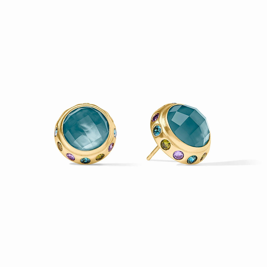 Rainbow stud earring from Julie Vos, colorful accessory with a vibrant rainbow design, perfect for adding a pop of color.