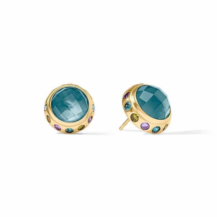 Rainbow stud earring from Julie Vos, colorful accessory with a vibrant rainbow design, perfect for adding a pop of color.