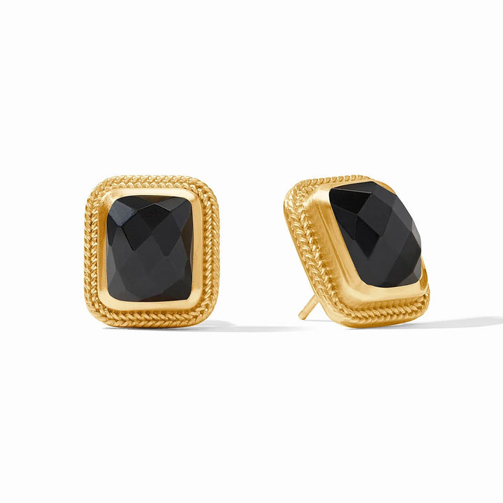 Julie Vos Cheval Stone Stud accessory showcasing elegant gold-tone jewelry with a prominent stone detail.