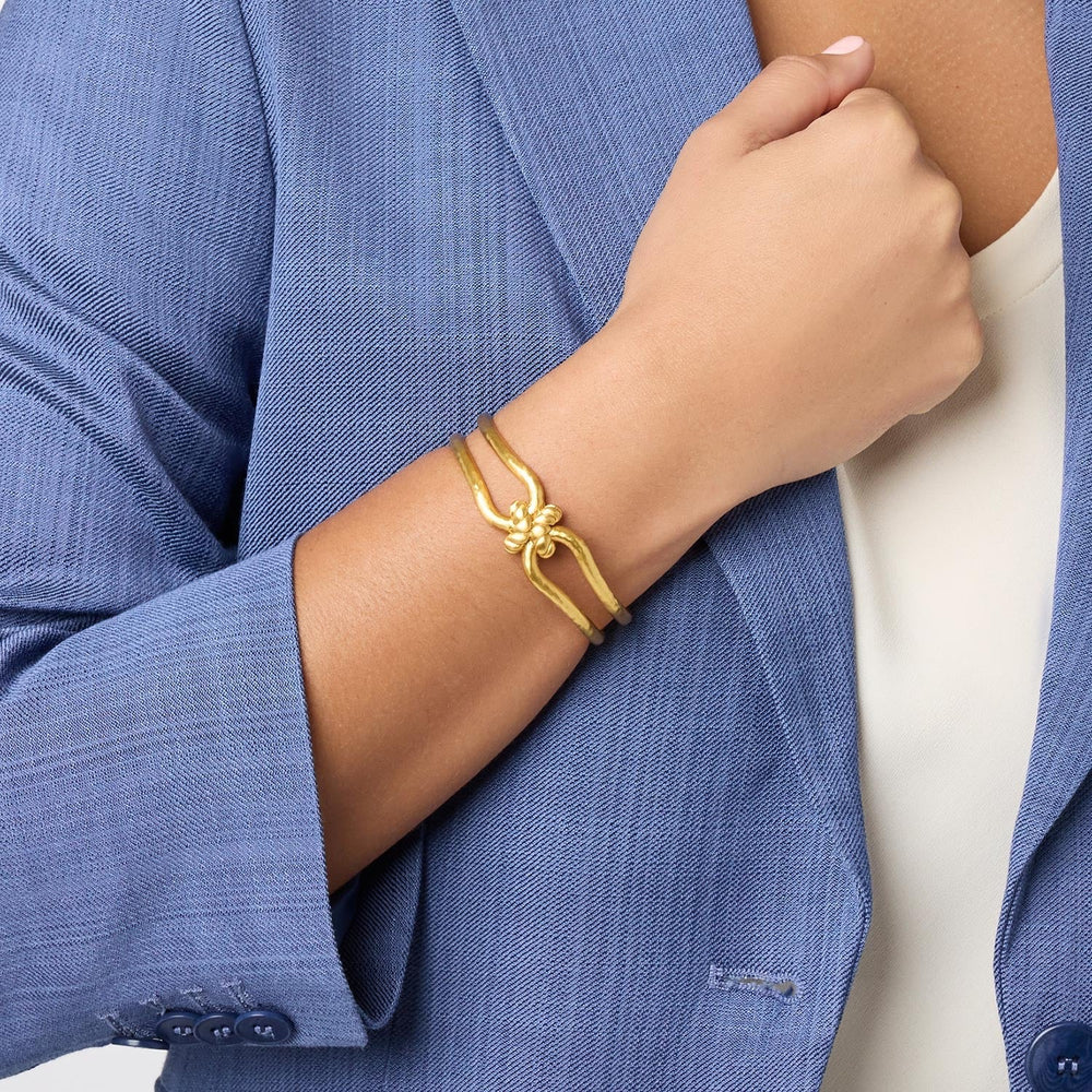 Julie Vos Nassau Cuff in gold-tone with intricate design, stylish accessories for elegant wristwear.