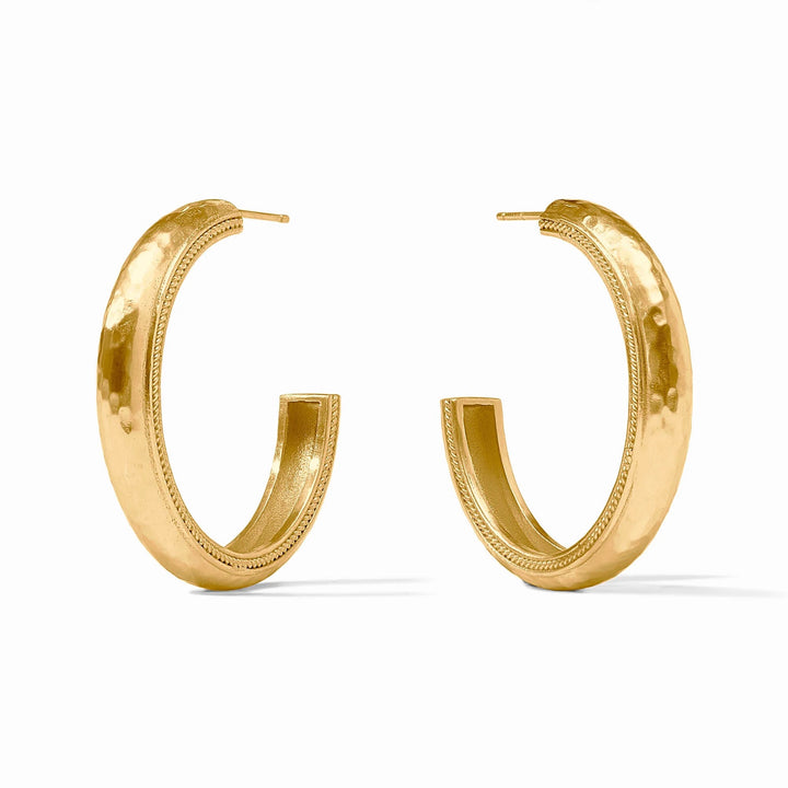 Julie Vos Cannes Hoop Earrings, gold-tone accessories featuring large, stylish hoop design with a polished finish.