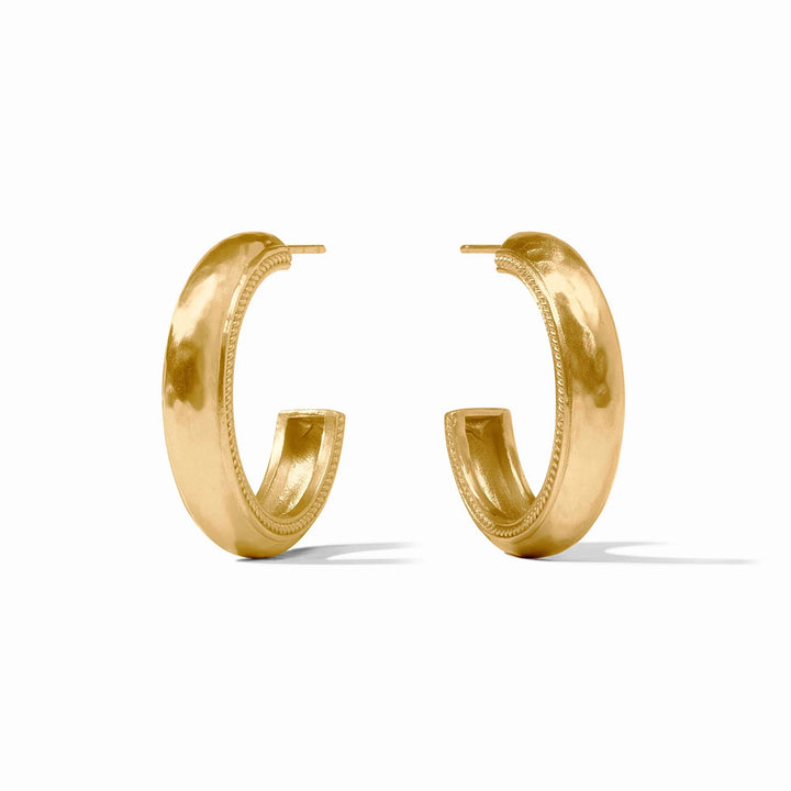 Julie Vos Cannes hoop earrings, gold-tone accessories with sleek circular design, detailed for elegant style.