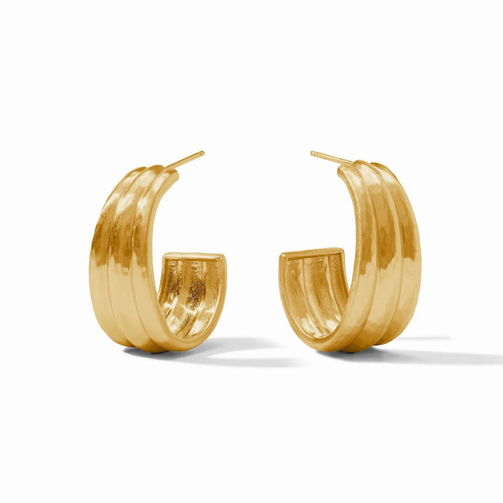 Julie Vos Cirque Hoops accessories featuring elegant gold-tone hoop earrings with intricate detailing.