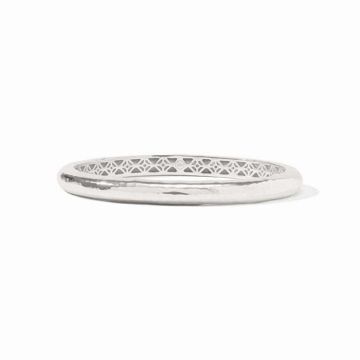 Silver Havana Bangle by Julie Vos, showcasing a sleek, modern accessory with a polished finish and minimalist design.