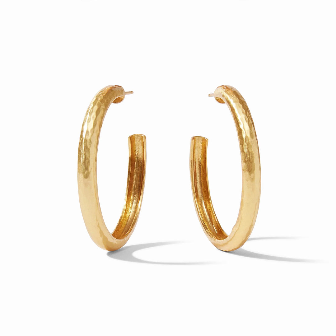 Large Julie Vos Havana Hoop accessories with a sleek gold design and bold hoop style, perfect for statement jewelry.