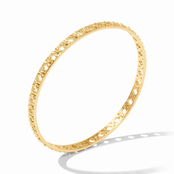 Julie Vos Helene Stacking Bangle set featuring multiple gold-toned bangles with elegant, minimalist design for accessories.