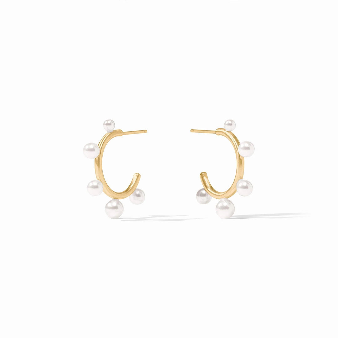 Julie Vos Hydra Stone Hoop earrings, stylish jewelry accessories with vibrant hydra stone accents and gold-tone hoop design.