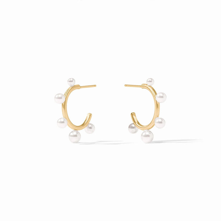 Julie Vos Hydra Stone Hoop earrings, stylish jewelry accessories with vibrant hydra stone accents and gold-tone hoop design.