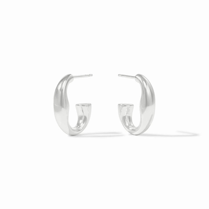 Silver Laguna Hoop Earring by Julie Vos, elegant accessories featuring a polished hoop design and shiny silver finish.