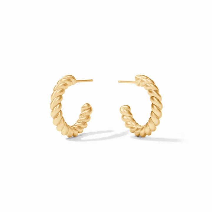 Julie Vos Nassau Hoop earrings, gold-tone accessories with a sleek hoop design, stylish for everyday or special occasions.