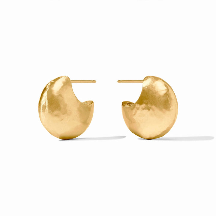 Julie Vos Solara Hoop Earrings, elegant gold-tone accessory featuring sleek hoop design with intricate detailing.