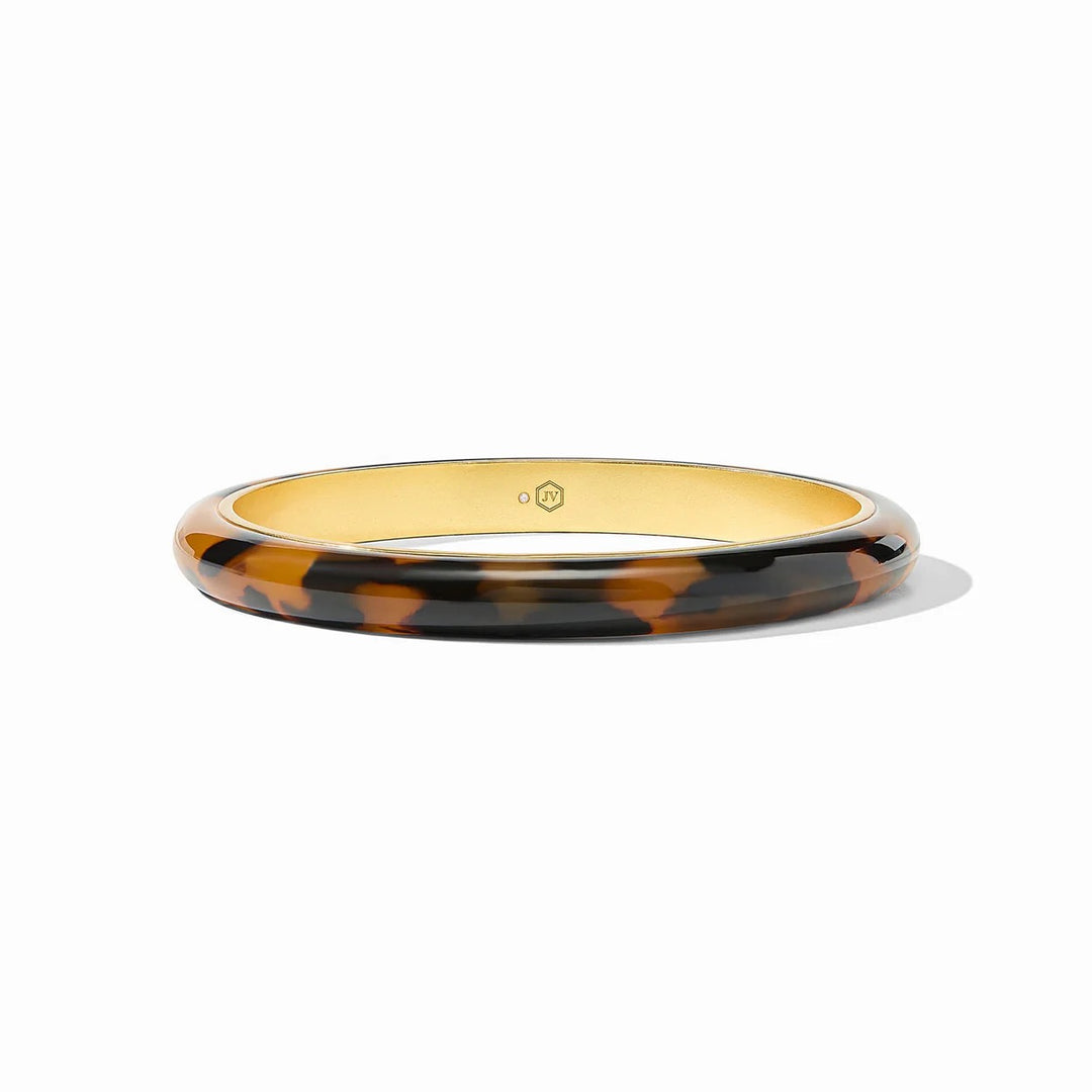 Julie Vos Madison Statement Bangle, elegant accessories with gold-tone design, featuring intricate detailing and a bold, stylish appearance.