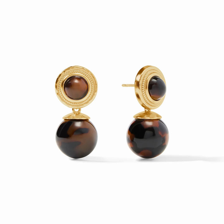 Julie Vos Madison Earring, elegant gold-tone accessory with intricate design, suitable for versatile styles and occasions.