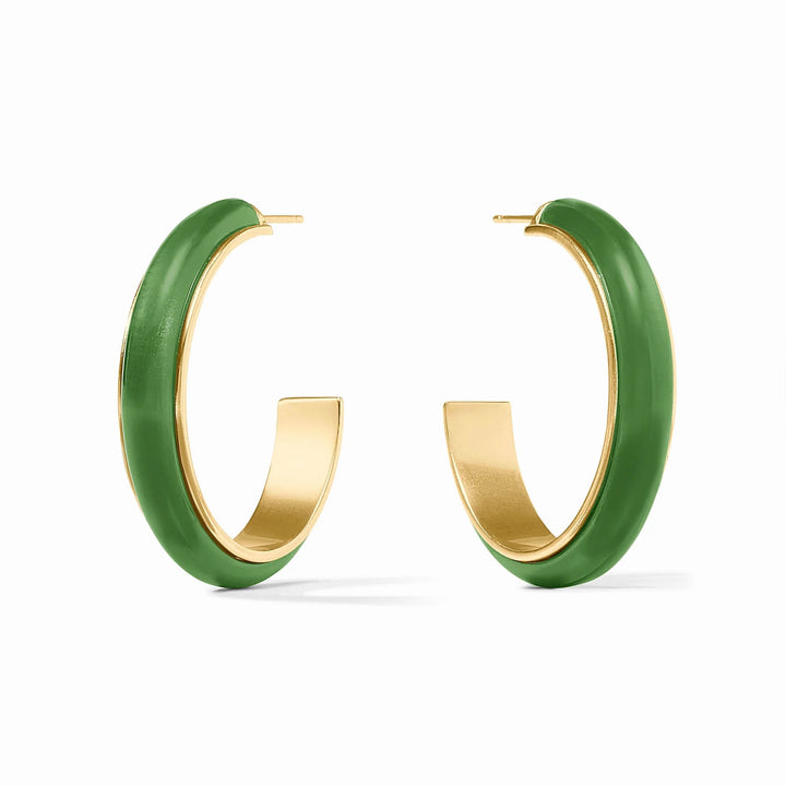Julie Vos Carnaby Hoop earrings featuring gold-tone hoops with intricate detailing and elegant design.