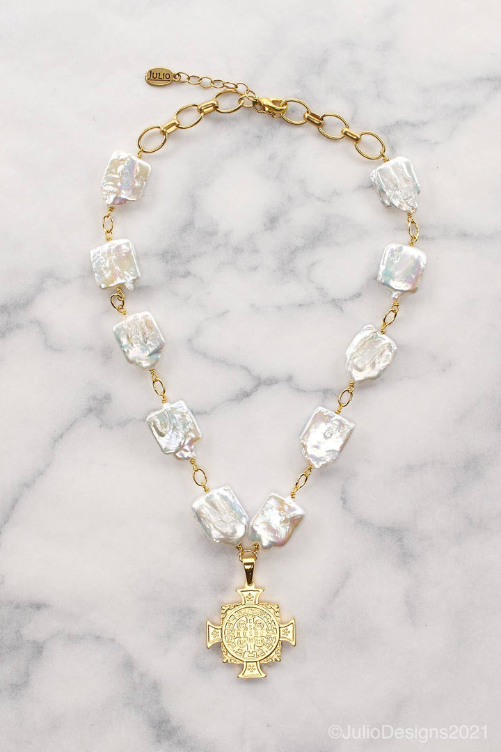 Julio Designs DeMille freshwater pearl necklace with elegant string of luminous pearls, perfect for sophisticated accessories.