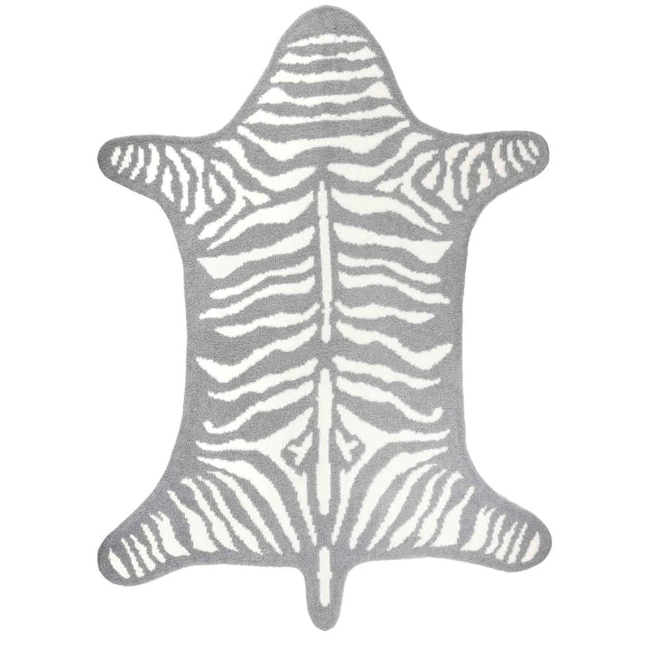 Kashwere zebra print playmat or rug for the home, featuring black and white zebra pattern on soft, comfortable surface.