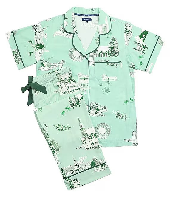 Katie Kime Toile Pajama Set accessories featuring a stylish, patterned fabric with a comfortable fit for sleep and loungewear.