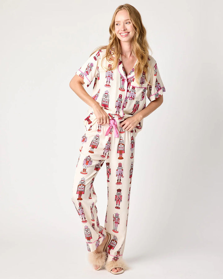 Katie Kime Nutcracker Pajama accessories featuring festive nutcracker designs and soft fabric details.