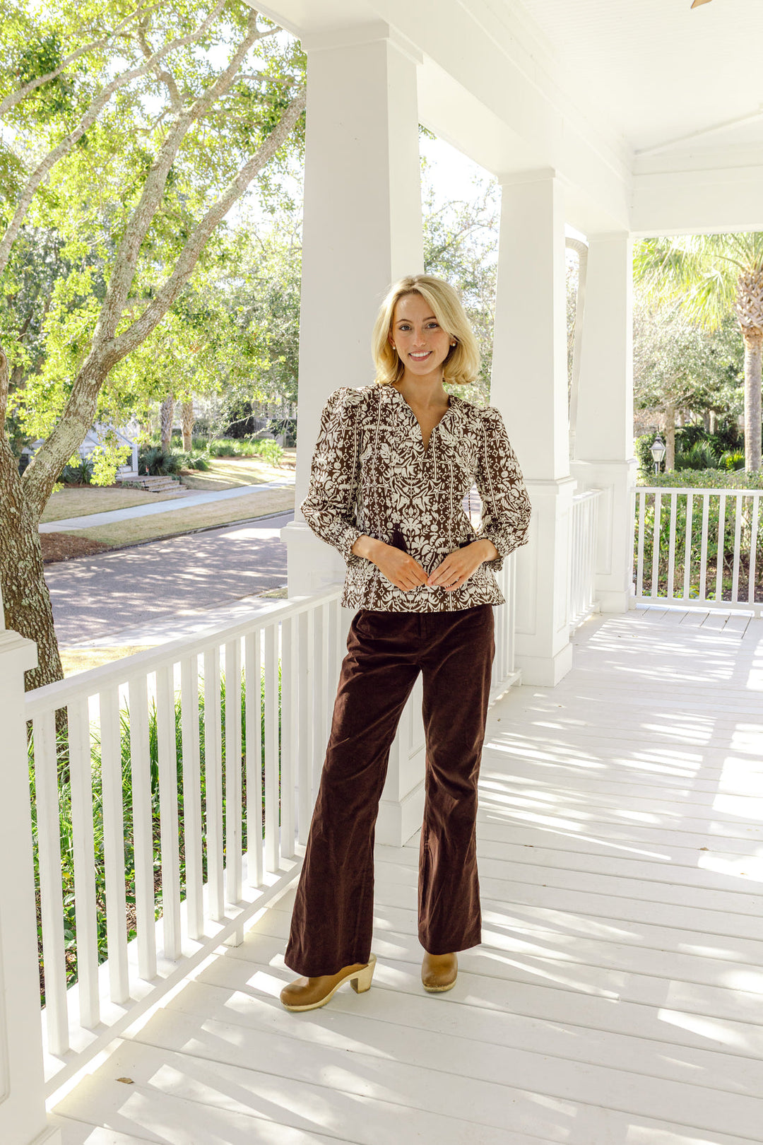 Block Print Tassel Top