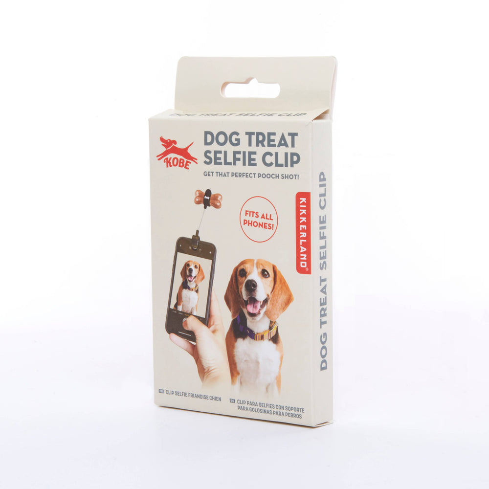 Kikkerland Dog Treat Selfie Clip, playful gift accessory with a clip for holding treats, ideal for photo fun with pets.