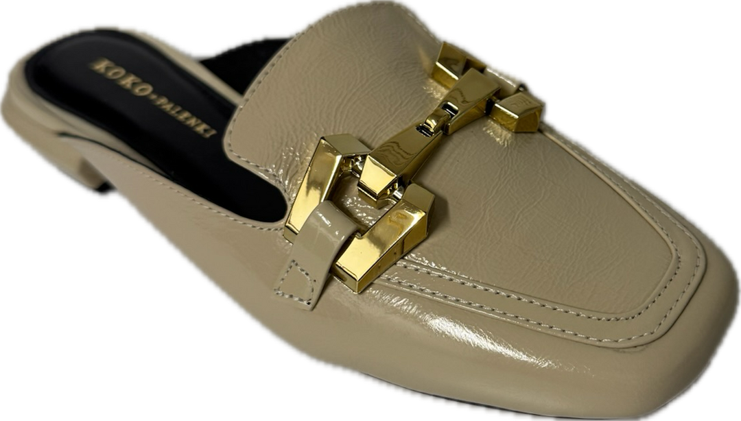 Koko & Palenki Sagee Patent Mule accessory with shiny, patent leather finish and elegant slip-on design.