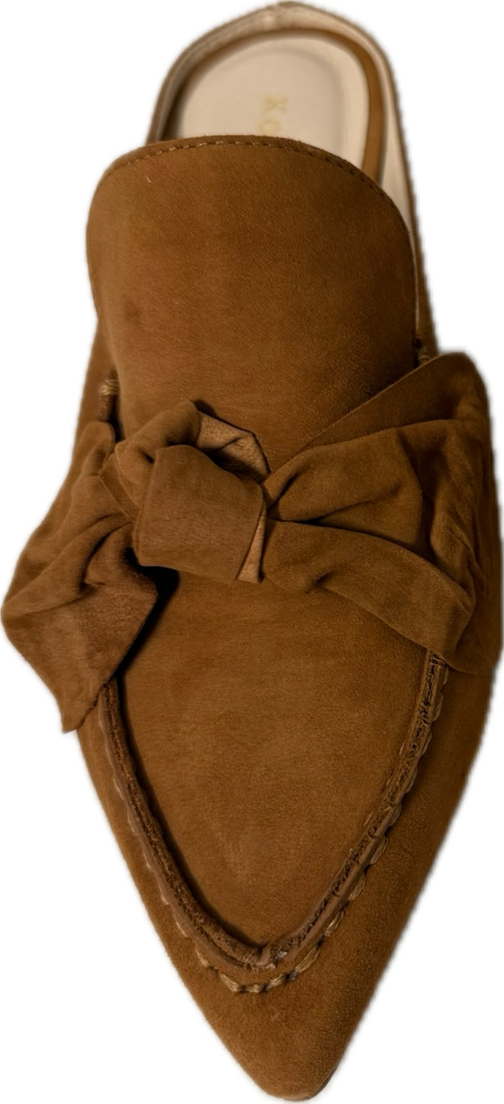 Koko & Palenki Piet Tan Suede Slide, stylish accessories featuring tan suede material and slip-on design.