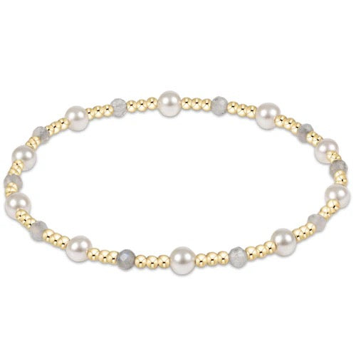 Pearl Sincerity Pattern 4mm Bead Bracelet with Gemstone