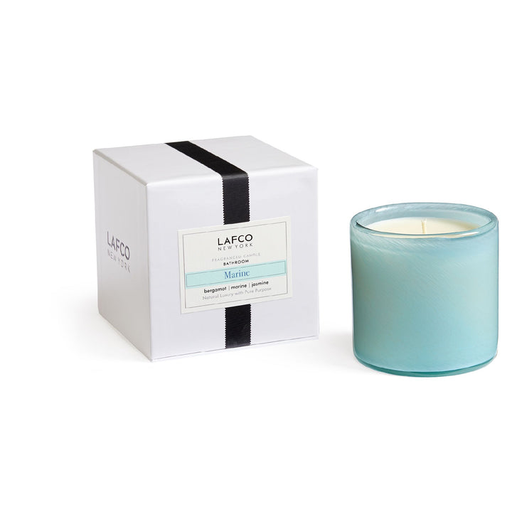 Lafco 15.5oz marine signature home candle with a clean, elegant design, ideal for adding a sophisticated ambiance to any space.