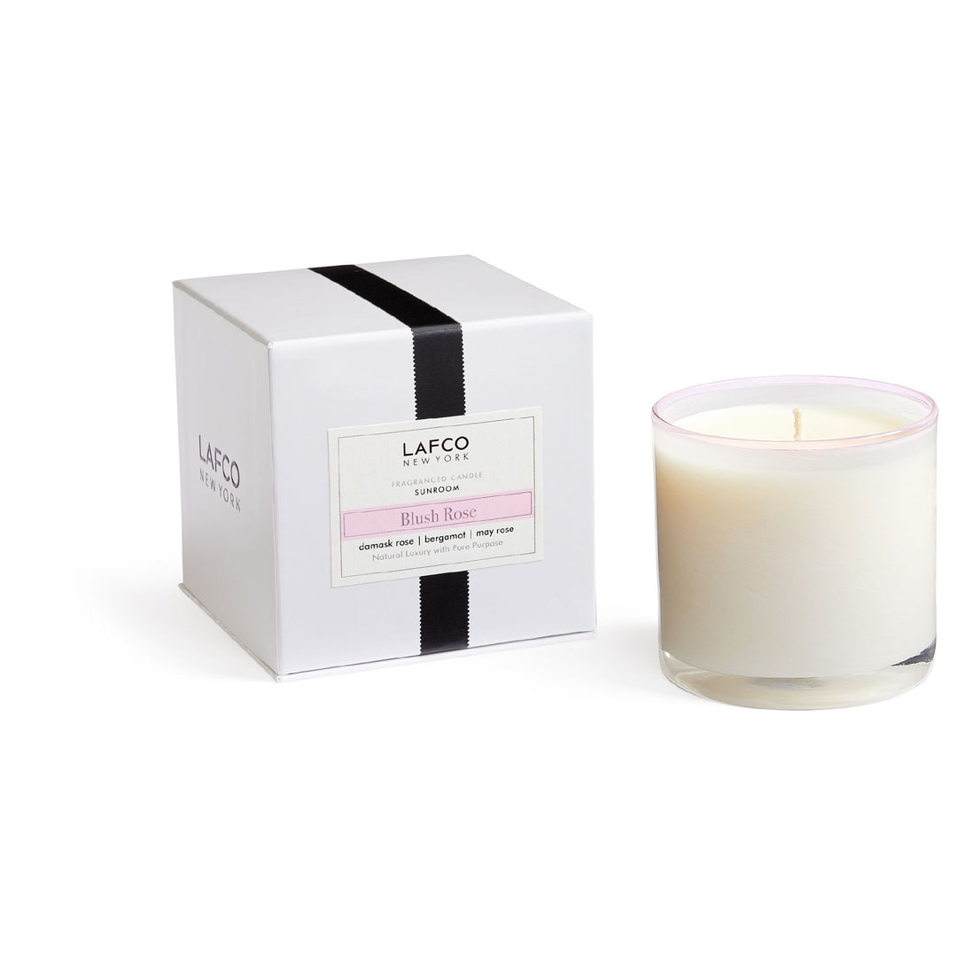 Lafco 15.5oz home candle in a stylish glass container, featuring a warm wick and elegant design for cozy ambiance.