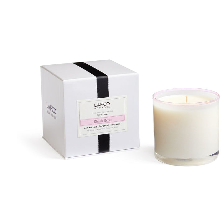 Lafco 15.5oz home candle in a stylish glass container, featuring a warm wick and elegant design for cozy ambiance.