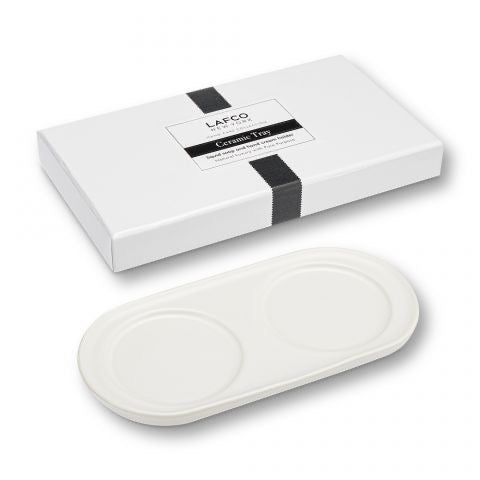 Lafco ceramic tray for hand care, decorative home accessory with a smooth surface and elegant design.
