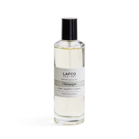 Lafco Odor Removing Room Mist in a 4oz bottle, freshening the air with a natural scent for home use.