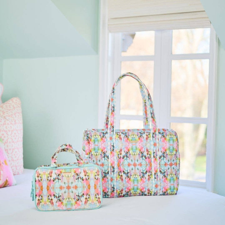 Laura Park Designs Brooks Avenue Travel Case accessory with textured fabric and zipper closure, ideal for organizing travel essentials.