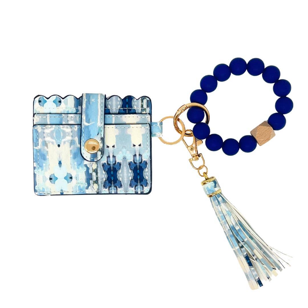 Laura Park Designs Ocean Park Wristlet Wallet, accessories with vibrant tropical print and handy wrist strap on white background.