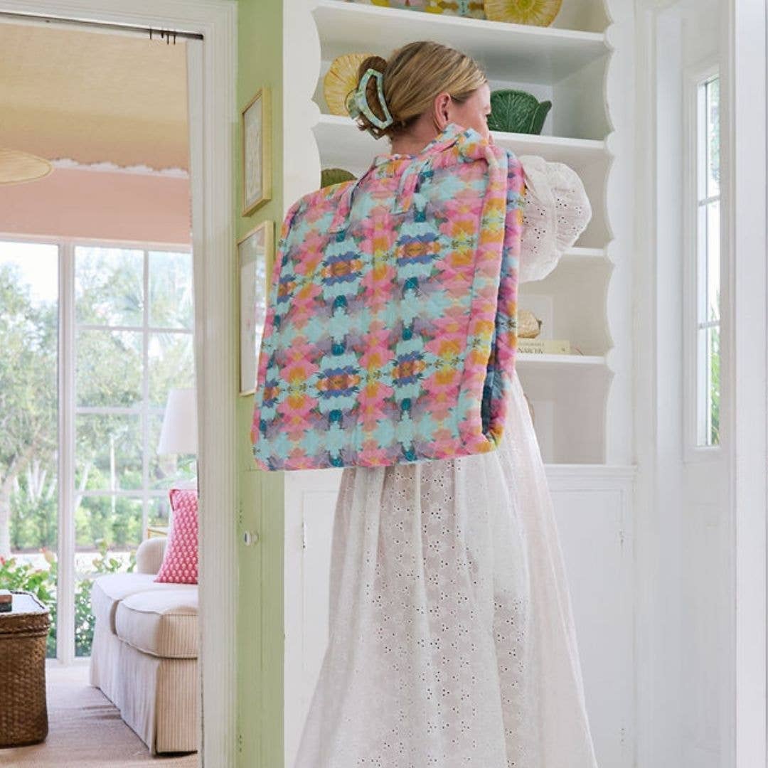 Antigua Smile garment bag by Laura Park Designs, stylish gift for travel or storage, featuring a vibrant smile print fabric.