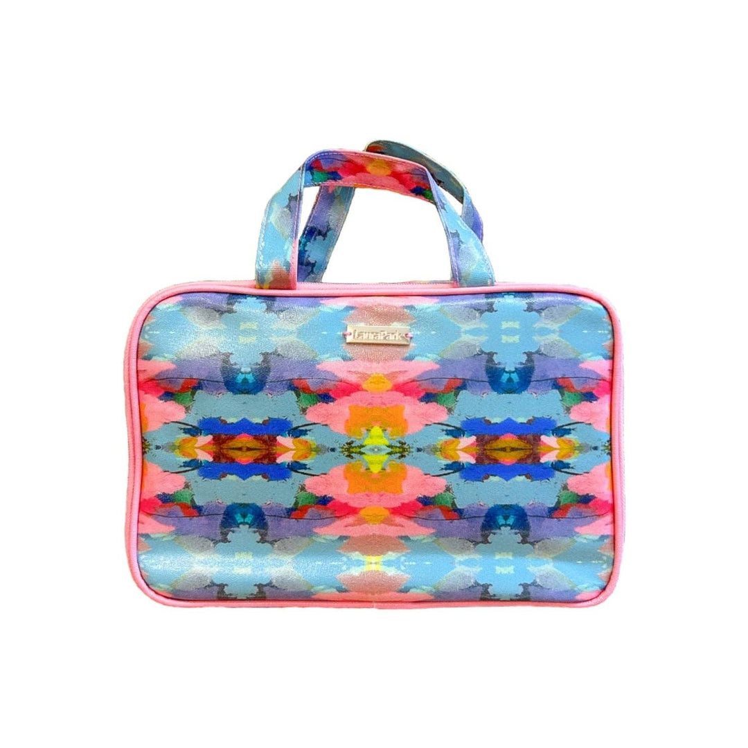 Laura Park Designs Antigua Smile travel case for gifts, featuring colorful smiley face design and compact travel storage.