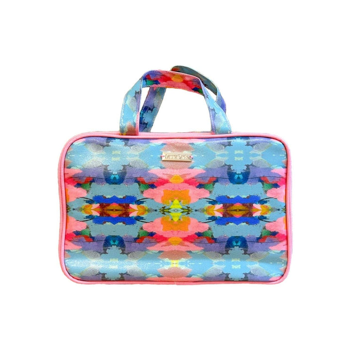 Laura Park Designs Antigua Smile travel case for gifts, featuring colorful smiley face design and compact travel storage.