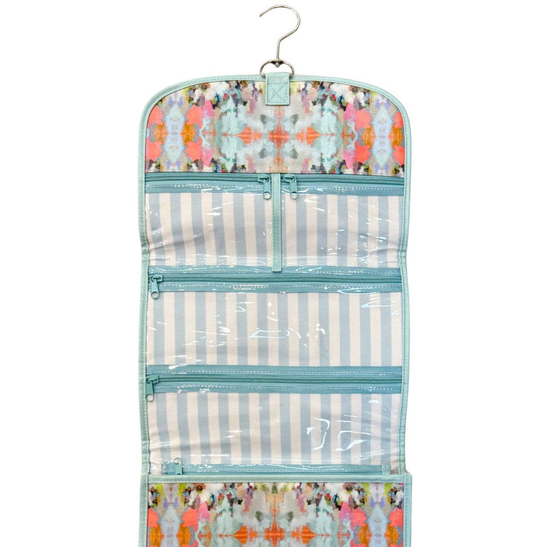 Laura Park Designs Brooks Ave Hanging Travel Case, stylish gift organizer with multiple compartments and hanging hook for travel.