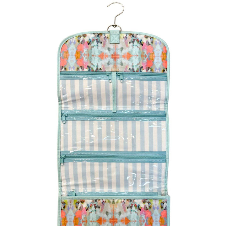 Laura Park Designs Brooks Ave Hanging Travel Case, stylish gift organizer with multiple compartments and hanging hook for travel.