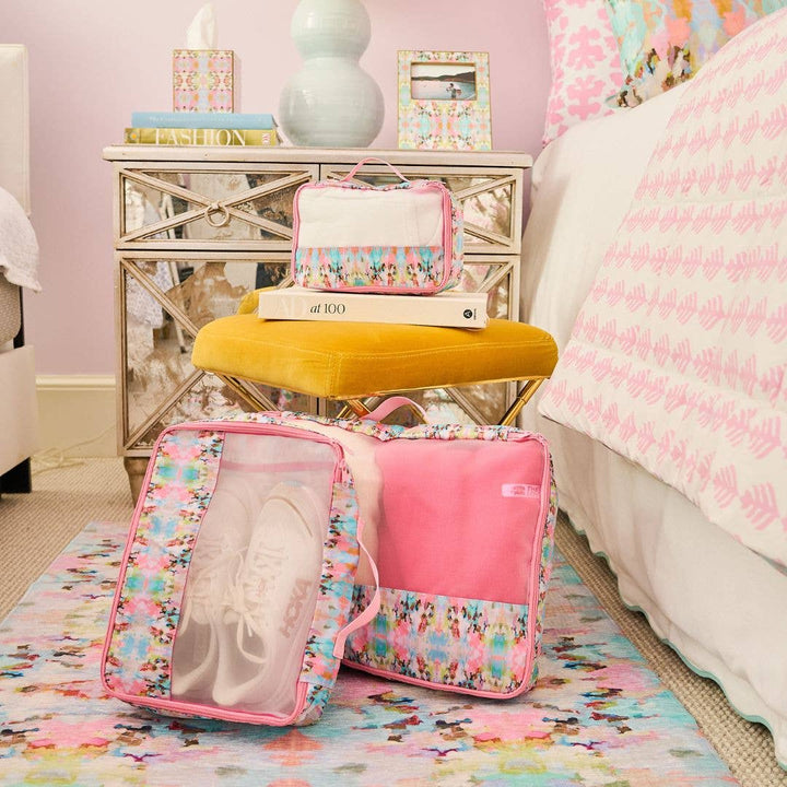 Laura Park Designs Brooks Avenue Packing Cubes set, compact and organized gift storage with stylish fabric compartments.