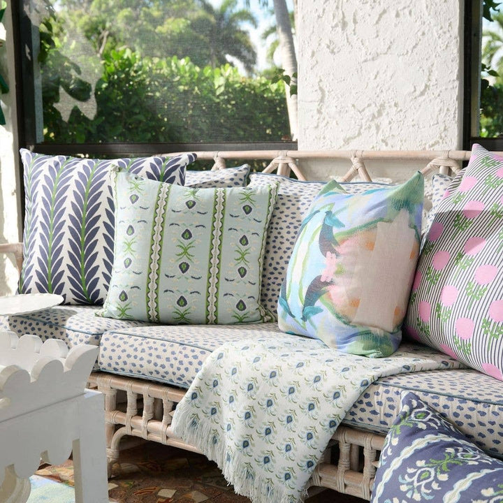 Rosemary Stripe Lagoon Pillow by Laura Park Designs, featuring a stylish striped pattern on soft home decor pillow.