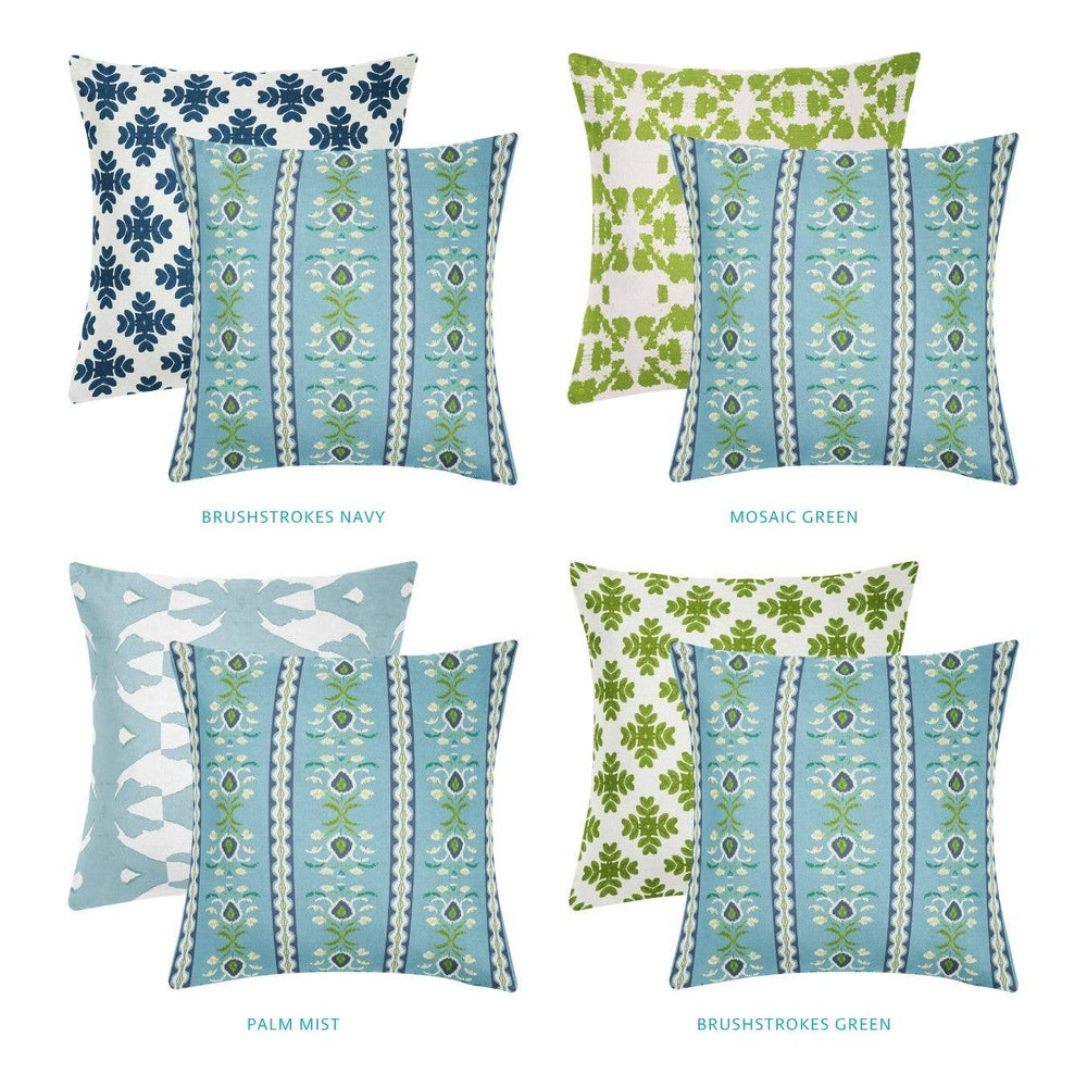 Blue French pillow with rosemary stripe pattern, crafted by Laura Park Designs, showing a cozy home decor accent.