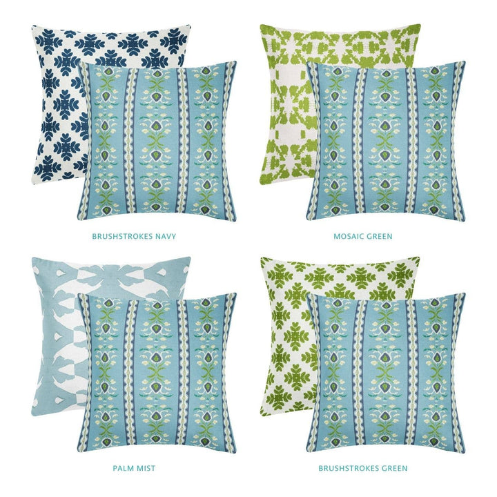 Blue French pillow with rosemary stripe pattern, crafted by Laura Park Designs, showing a cozy home decor accent.