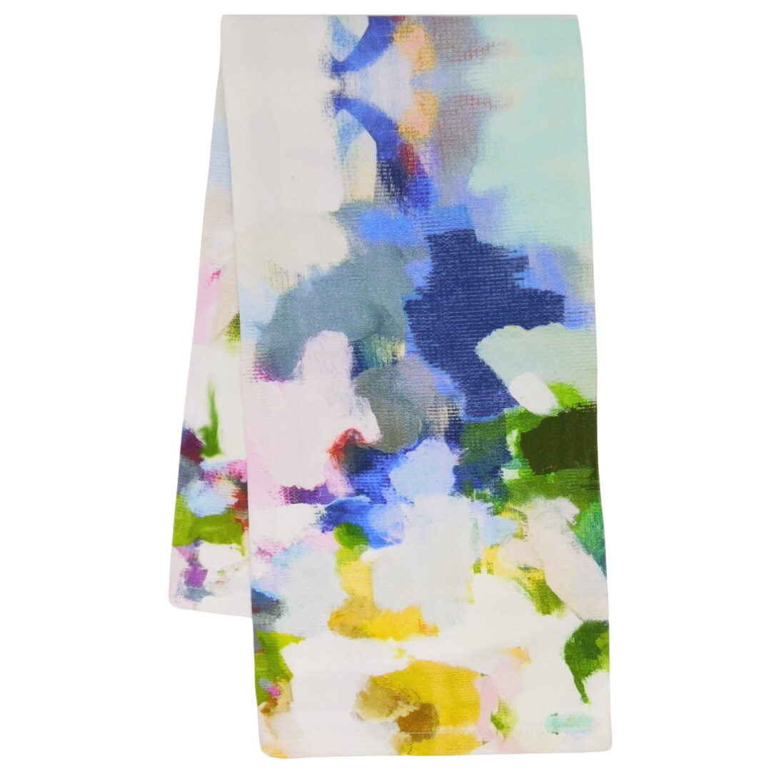 Laura Park Designs Park Avenue tea towel featuring a stylish home decor design with vibrant colors and intricate patterns.