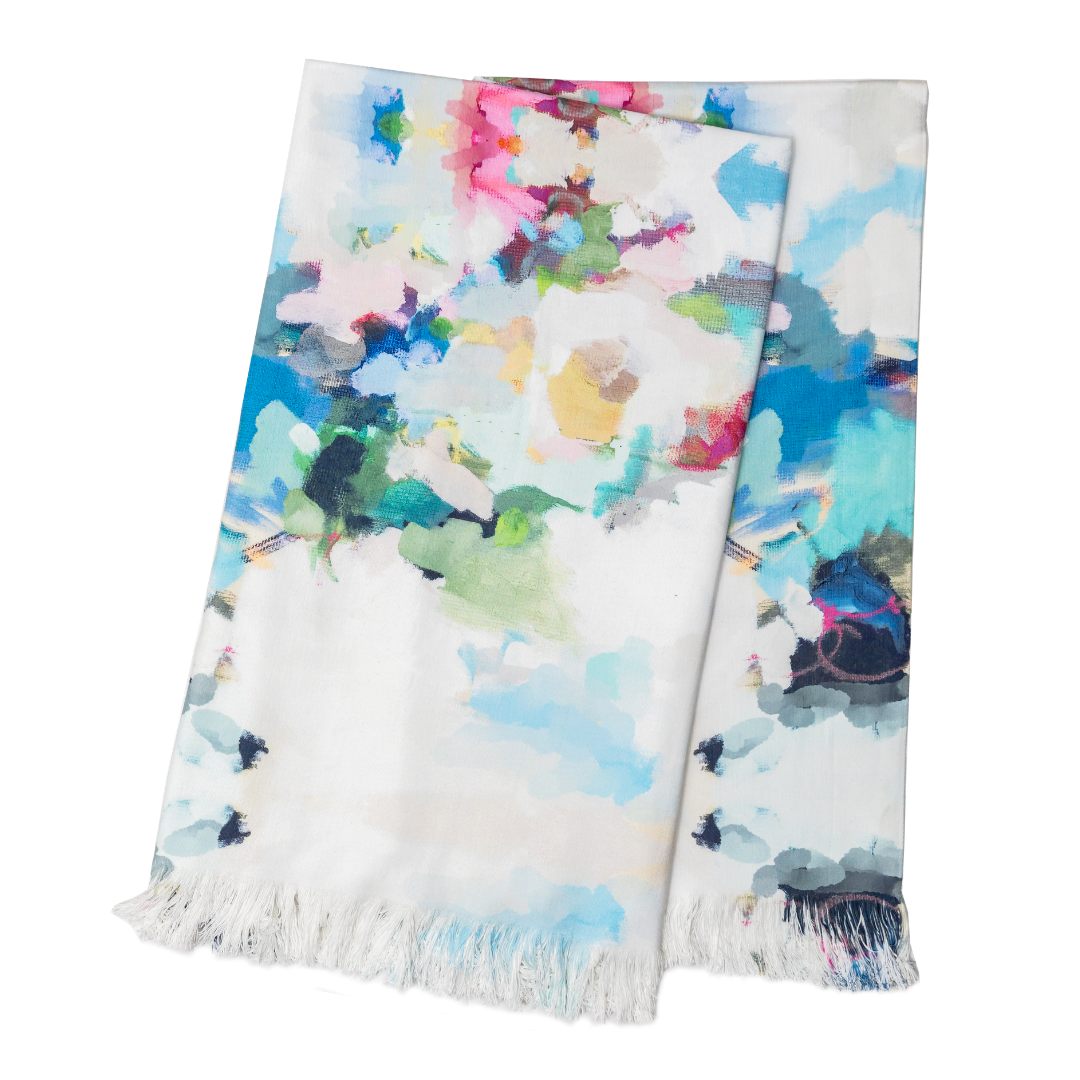 Laura Park Designs Park Avenue Throw Blanket featuring soft, cozy fabric in neutral tones for stylish home decor.
