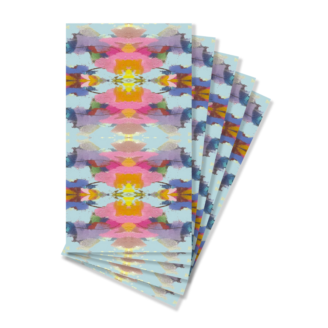 Laura Park Designs Antigua Smile guest towels with colorful embroidered smiley face design for home decor.