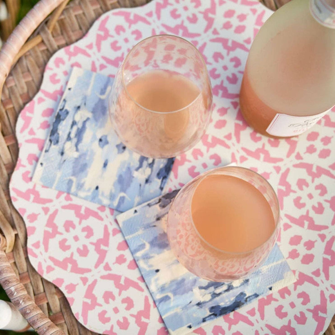 Laura Park Designs Ocean Breeze cocktail napkins with blue and white ocean-inspired pattern for home use