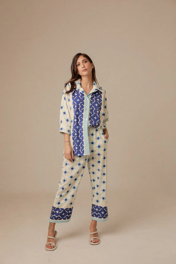 Lavi by Majolavi Cancun pant in blue, stylish casual bottoms with a relaxed fit and lightweight fabric, perfect for everyday wear.