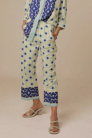 Lavi by Majolavi Cancun Pant in blue, stylish women's bottoms with a relaxed fit and contemporary design.