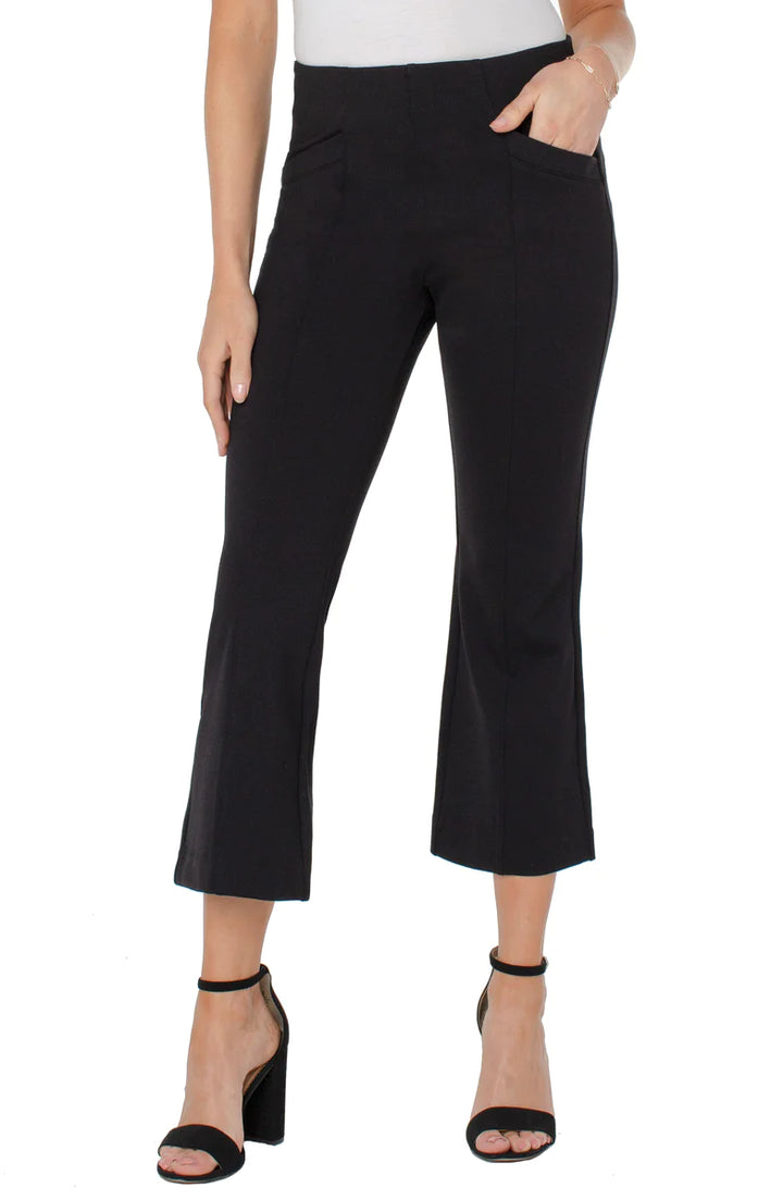 Liverpool Jeans Stella Kick flare pant, stylish black bottoms with a flared leg design, perfect for casual or dressy outfits.